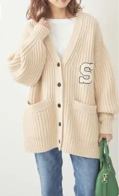 Spick and Span レターマンビッグ カーディガンW