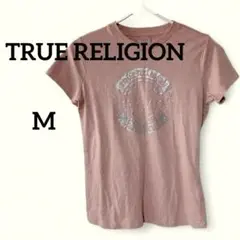 TRUE RELIGION【M】ピンクロゴ Tシャツ 半袖 レディース