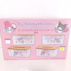 マイメロディ＆クロミ エンジェルクリアティッシュケース [ロゴピンク]