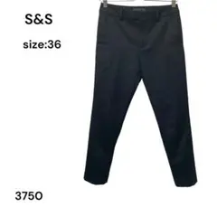 S&S　エスアンドエス　パンツ　カジュアル　黒　36 スラックス　オフィス　仕事