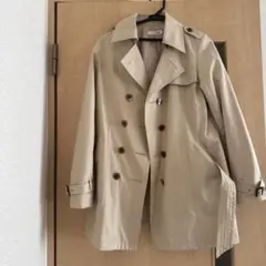 HERE'S ベージュ ダブルブレストトレンチコート