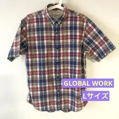 グローバルワーク 半袖シャツ L チェック柄