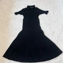ジルスチュアート Endy ROBE 半袖 ニット プリーツ ワンピース