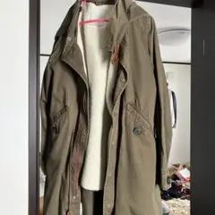 shuca i. フード付きモッズコート オリーブ