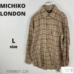 訳あり MICHIKO LONDON ミチコロンドン シャツ 長袖 チェック柄