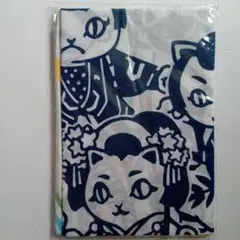 歌舞伎座 工房 歌舞伎柄手拭　 歌舞伎猫 夏 梨園染 新品未使用