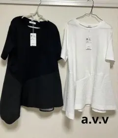 ホワイト ブラック 半袖Tシャツ Sサイズ　2枚