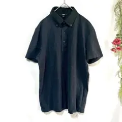 美品✨【UNIQLO】ユニクロ 半袖ポロシャツ ボーダー ブラック (M)