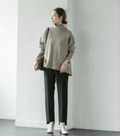 キャロットシルエットステップヘムパンツ　ブラック　36サイズ