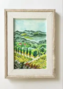 風景画 「糸杉の見える景色」