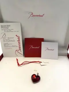 値下げ‼️Baccarat/クリスタルハートネックレストップ/赤♥️