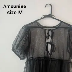 Amounine/バックリボンチュールトップス/M