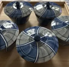 週末セール‼️未使用‼️茶碗蒸し　蓋付き茶碗　蓋付き湯呑み　5客セット