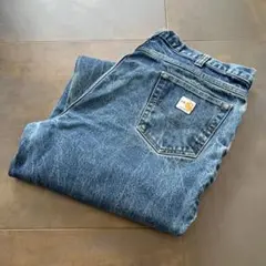 W42L32　Carhartt カーハート　ワイド デニム　ケミカルウォッシュ