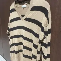 プラステ　PLST ボーダー薄手ニット　M