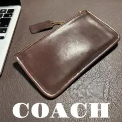 COACH コーチ　ブラウンレザー フラグメントケース 小物入れ