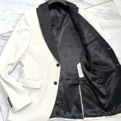 美品⭐️ZARA タキシード ベロア テーラードジャケット アイボリー L相当