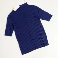 新品　シルク100% 絹　silk 半袖　リブ　ボトルネック　トップス　ニット
