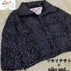 ツモリチサト×niko and コラボ 中綿ジャケット 総柄 水玉 ブラック F