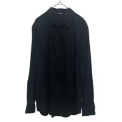 UNIQLO ユニクロ ドット シャツ レーヨン とろみ ブラック ホワイト L