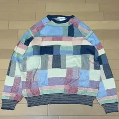 [M] 00s Travel Smith デザイン セーター パッチワーク