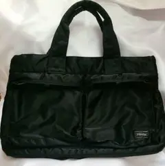 【美品】PORTER ミニトートバック ☆ タンカー ブラック ナイロン