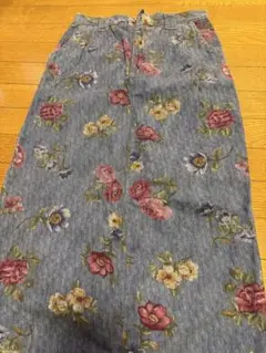 古着　花柄　デニムスカート