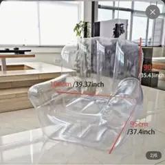 透明 PVC ソファ 100cm x 90cm x 95cm