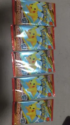 マクドナルド　ハッピーセット ポケモンプロモカード　新品・未開封５パックセット