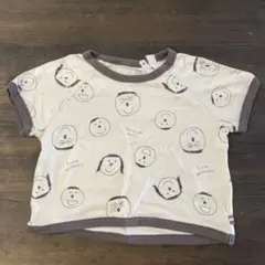 顔プリント Tシャツ クリーム色