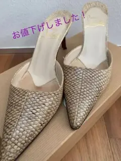 クリスチャン・ルブタン パイソン ミュール 35 1/2
