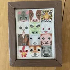 クロスステッチ完成品　十二支