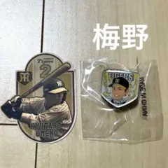 阪神　梅野　ステッカー　ピンバッジ　セット