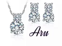 ✨可愛い人気✨2連ジルコニアCZダイヤネックレス silver925 美品b1