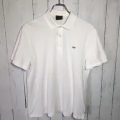 【美品】LACOSTE ラコステ シルバーワニ ポロシャツ 5 ホワイト