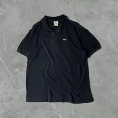 フランス企画 LACOSTE ラコステ 鹿の子 ワンポイント ポロシャツ 6 黒
