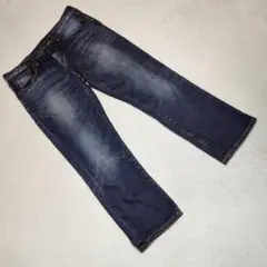 訳あり★オンワード樫山 デニムパンツ ストレートジーンズ カジュアル ブルー Ｍ
