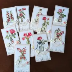〜紙タグ　薔薇と花瓶〜