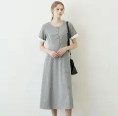 idem チェックワンピース