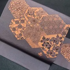 2-76 美品!高級 九寸名古屋帯 人気帯 縮緬 草木染