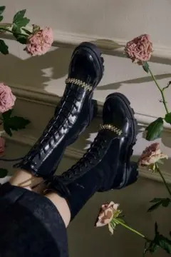 her lip to Crystal Lace-Up Ankle Boots