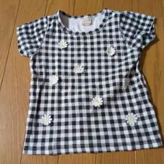 petit main チェック柄 Tシャツ 100