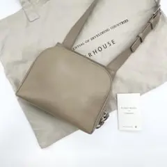 未使用保管✨マザーハウス　ショルダーバッグ　ソラ　2way　シボ革　M　ベージュ