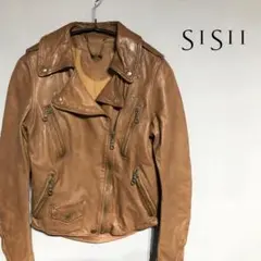 Sisii シシ レザージャケット ライダースジャケット ブラウン 牛革
