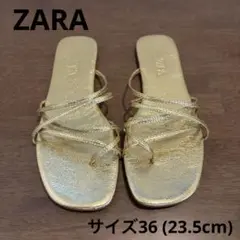 ZARA サンダル サイズ36 ゴールド