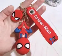 ストラップ　スパイダーマン　キーホルダー　シリコン　マスコット　チャーム