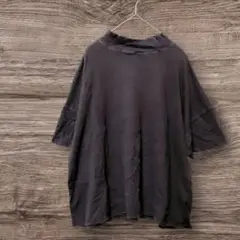 We the Freeハイネック半袖Tシャツ グレー S オーバーサイズ海外古着