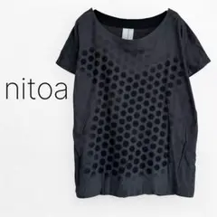 【二トア】半袖Tシャツ トップス ゆったり ドット 薄手 綿100% カジュアル