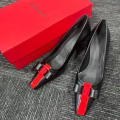 【未使用品】Ferragamo ヴァラ ボウ パンプス ブラック 24.5cm