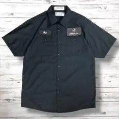 aramark 半袖シャツ ワッペンデザイン M ブラック 0893